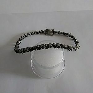 Black and silver tennis bracelet